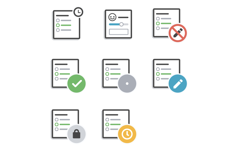 Photo of exercise status icons