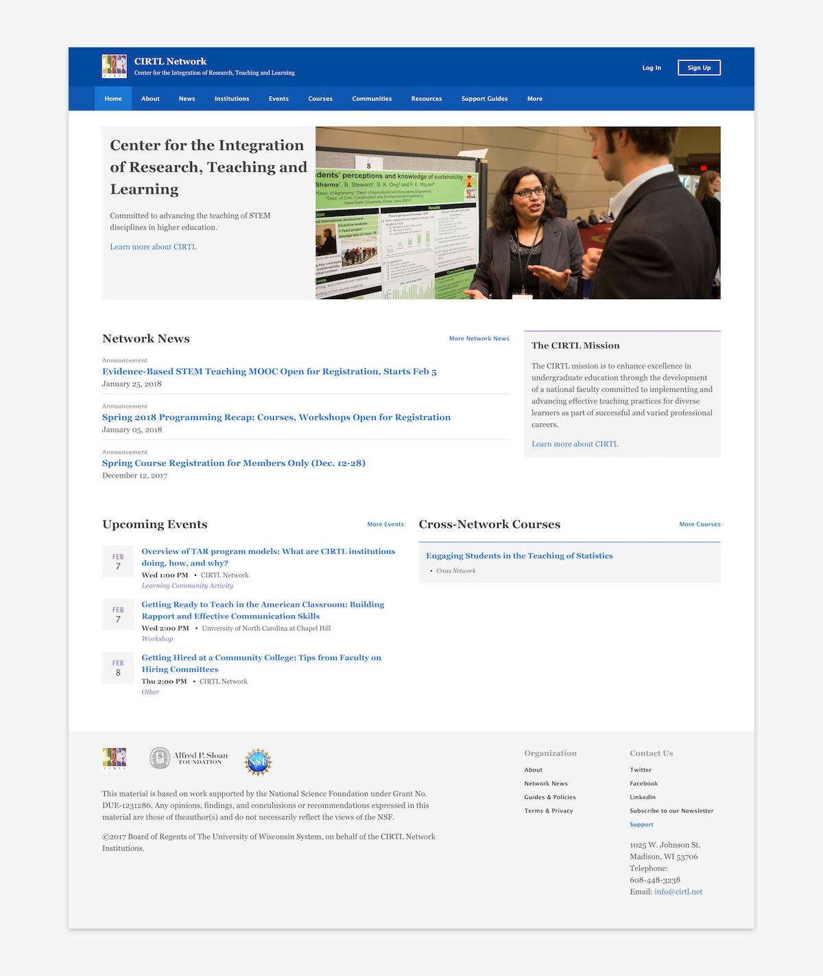 Photo of CIRTL landing page